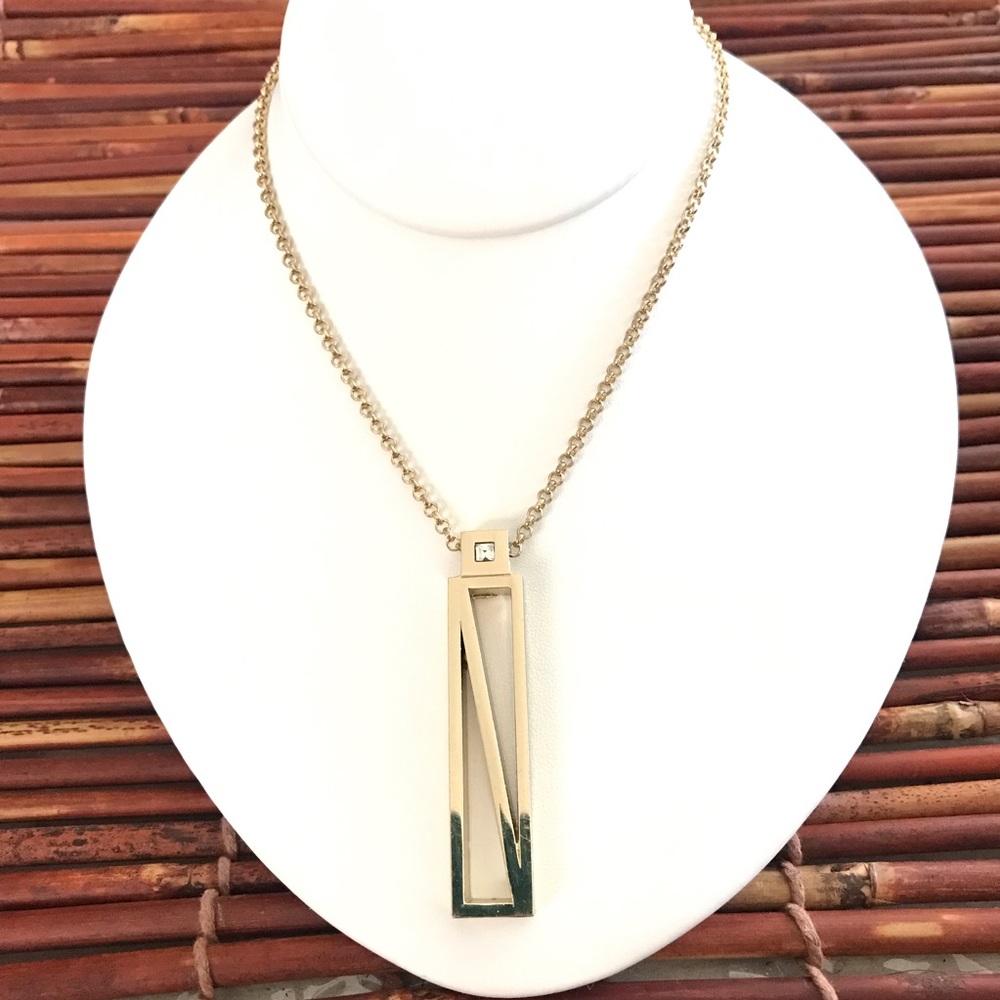 Ann Taylor Gold Tone Necklace with Rhinestone